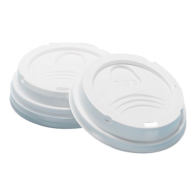 Dixie Dome Plastic Hot Cup Lid, 10-20 oz., White, 50/Pack (9542500DX) image 1