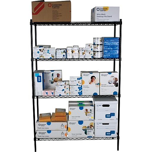 Staples 4Shelf Wire Shelving Storage Unit (72" x 48" x 18") Staples