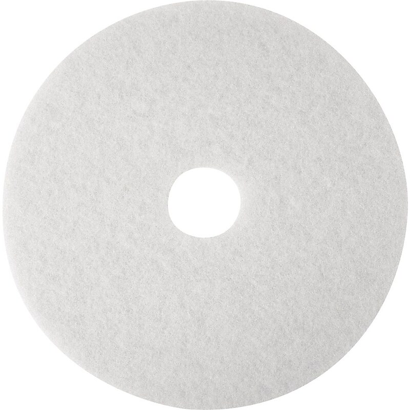 3M 16" Polishing Floor Pad, White, 5/Carton (410016) image 1