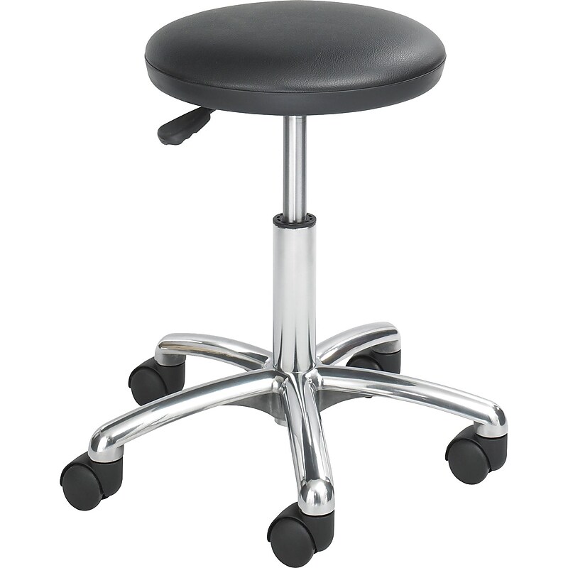 Safco® Economy Lab Stool, Vinyl, Black, Seat: 13 1/2" Dia. image 1