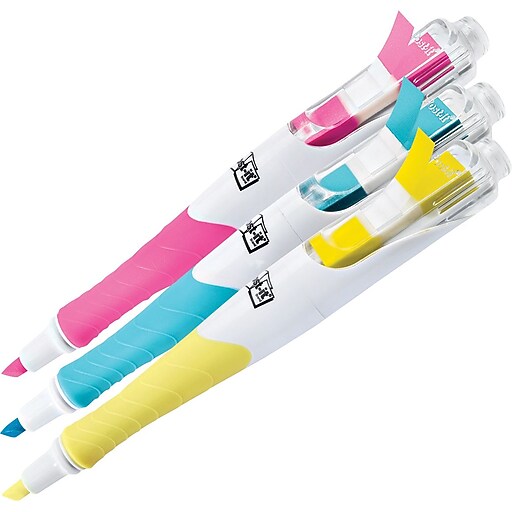 Postit® Flag Highlighters, Assorted Colors, 3/Pack (689HL3) Staples