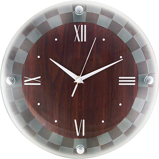 Shop Staples for Artistic™ Timekeeper Round Wall Clock, Frosted Glass, 12"