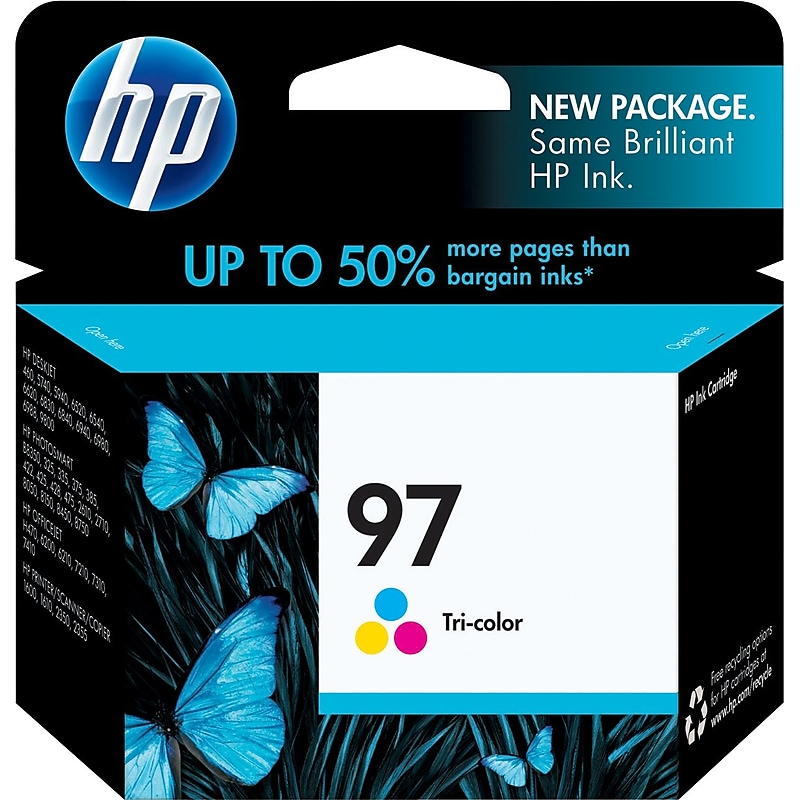 HP 97 Tri-Color Standard Yield Ink Cartridge, Prints Up to 560 Pages (C9363WN#140) image 1
