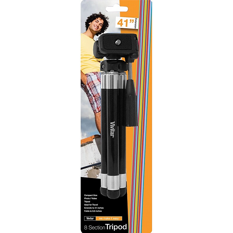 Vivitar VT-41 8 Section Tripod, Black image 1