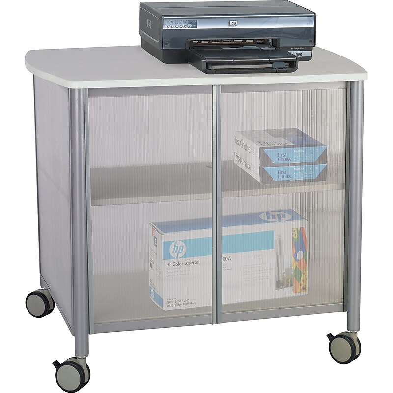 Safco 2-Shelf Plastic/Poly Mobile Machine Stand with Swivel Wheels, Gray (1859GR) image 1
