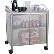 Safco Impromptu 19 1/2"W x 30 3/4"D Steel Refreshment Cart, Silver (8966GR)
