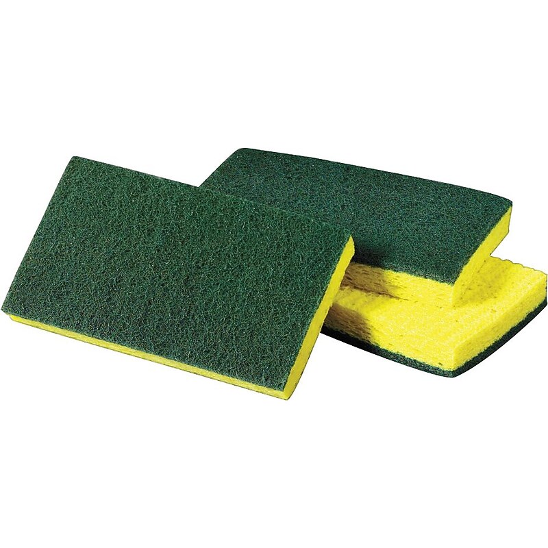 3M Scotch-Brite™ Medium Duty Scrub Sponge, Yellow/Green, 6.1" x 3.6" x 0.7" image 1
