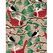 Holiday Wrapping Paper, 24" x 417', Snowbirds/Kraft