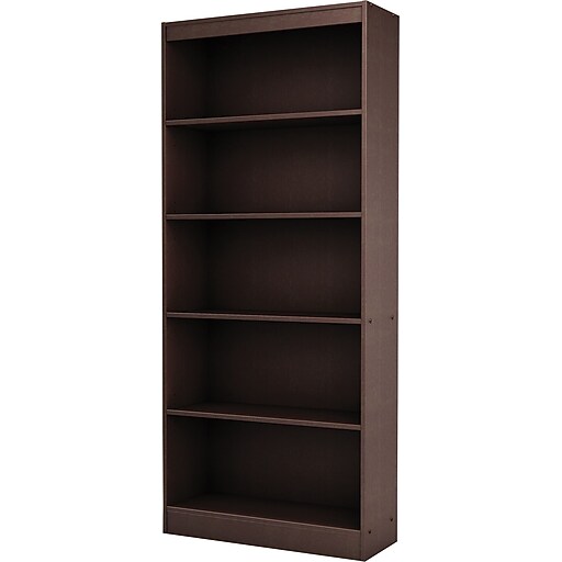 Shop Staples for South Shore Work ID 5Shelf Wood Bookcase, Chocolate