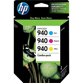 HP 940 Cyan/Magenta/Yellow Standard Yield Ink Cartridge, 3/Pack (CN065FN#140)