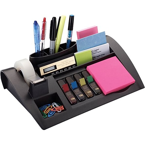 3M™ Weighted Black Plastic Desktop Organizer Staples