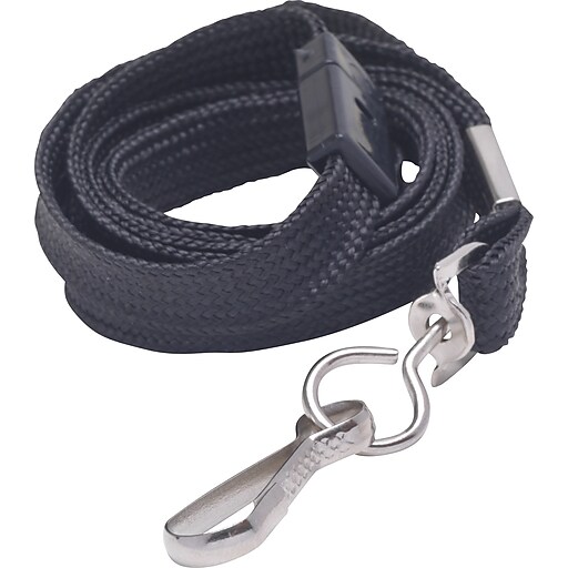 Staples® Lanyards for IDBadge Holders, Breakaway Lanyard, Black Staples