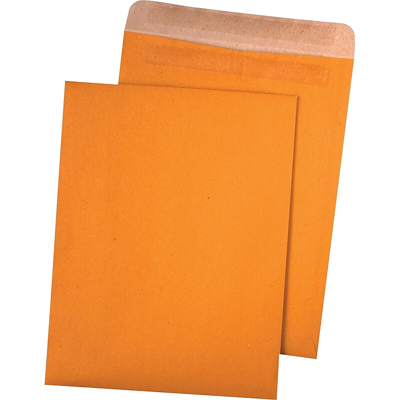 Quality Park Redi-Seal Kraft Catalog Envelope, 9" x 12", Brown, 100/Box (43511) image 1