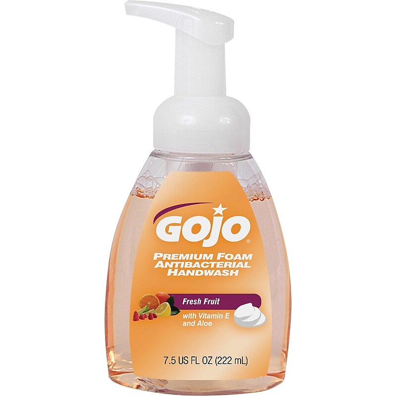 GOJO Premium Antibacterial Foaming Hand Soap, Fresh Fruit Scent, 7.5 oz. (5710-06CT) image 1