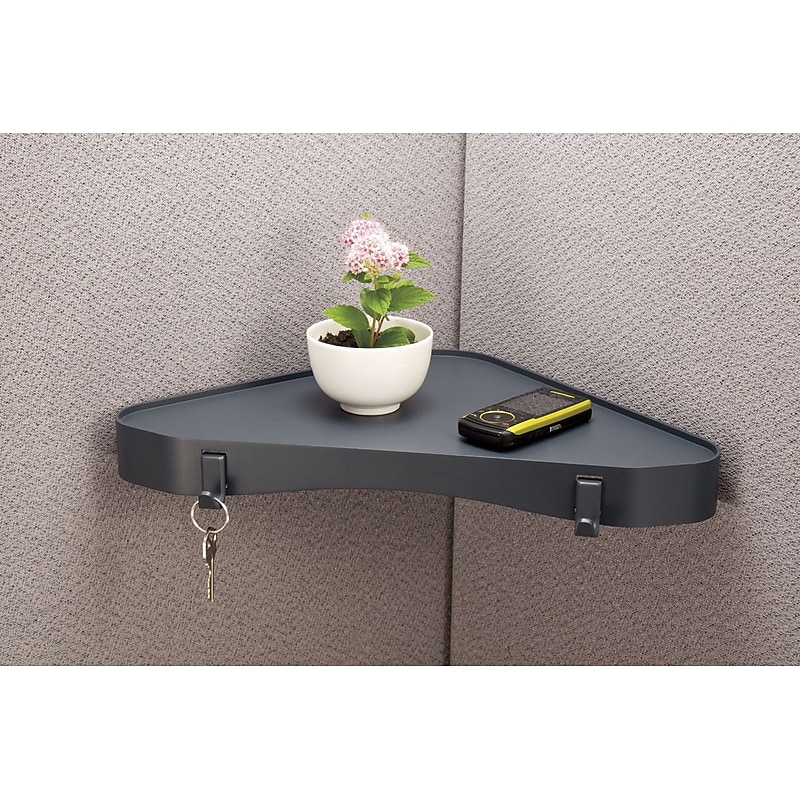 Officemate Panel Verticalmate Plastic Corner Shelf, Gray (29322) image 1