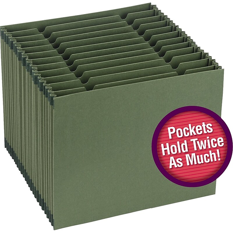 Smead® 100% Recycled Expanding File with Double-Capacity Pockets, Letter, Each image 1
