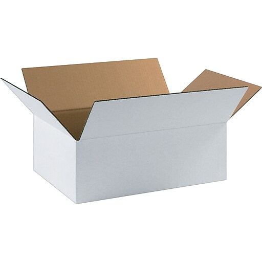 17.25" x 11.25" x 6" Shipping Boxes, 32 ECT, White, 25/Bundle (17116W