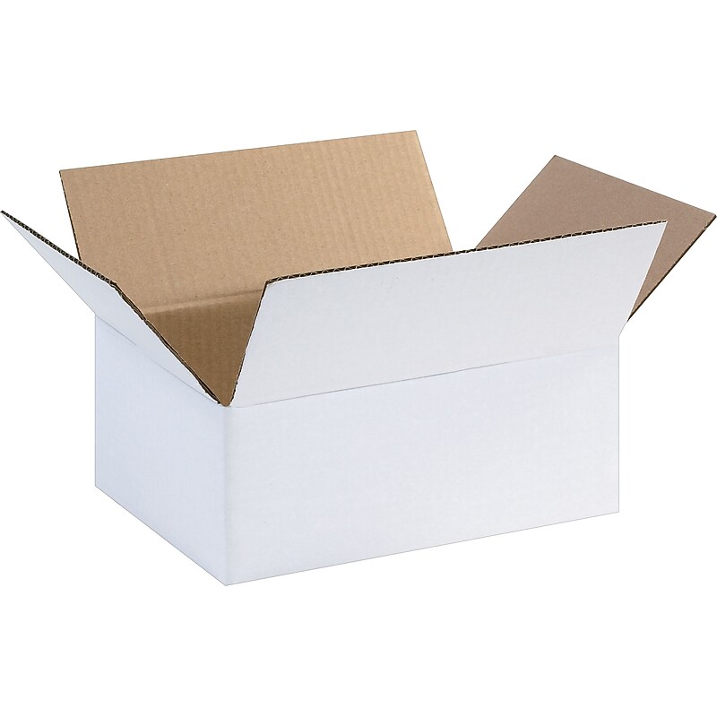 11.75" x 8.75" x 4.75" Shipping Boxes, 32 ECT, White, 25/Bundle (1184SCW) image 1