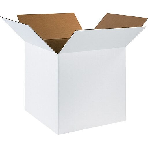 24" x 24" x 24" Shipping Boxes, 32 ECT, White, 10/Bundle (242424W) at