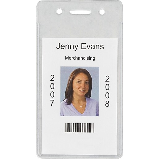 Staples 37868-CC ID Badge Holders, Vertical, 50/Pack | Staples