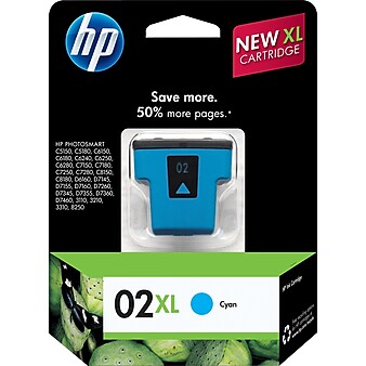 HP 02XL Cyan High Yield Ink Cartridge (C8730WN#140)