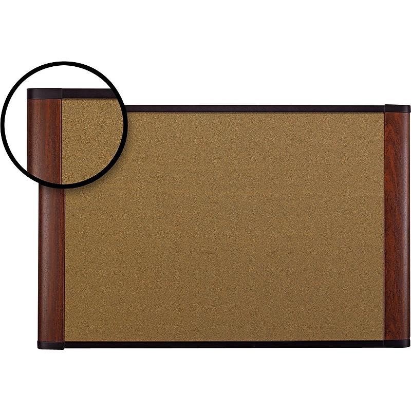3M™ Widescreen Cork Board, Mahogany Frame, 72" x 48" (C7248MY) image 1