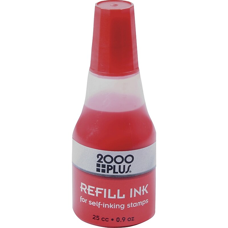 2000 Plus Ink Refills for Self-Inking Stamp Pads, Red, 24/Carton (032960-CT) image 1
