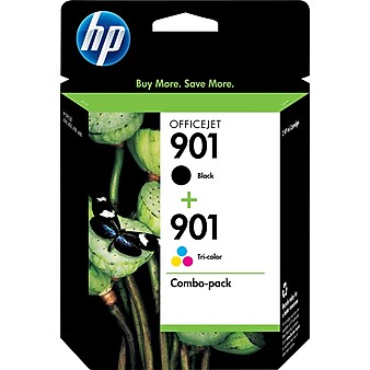 HP 901 Black/Tri-Color Standard Yield Ink Cartridge, 2/Pack (CN069FN#140)