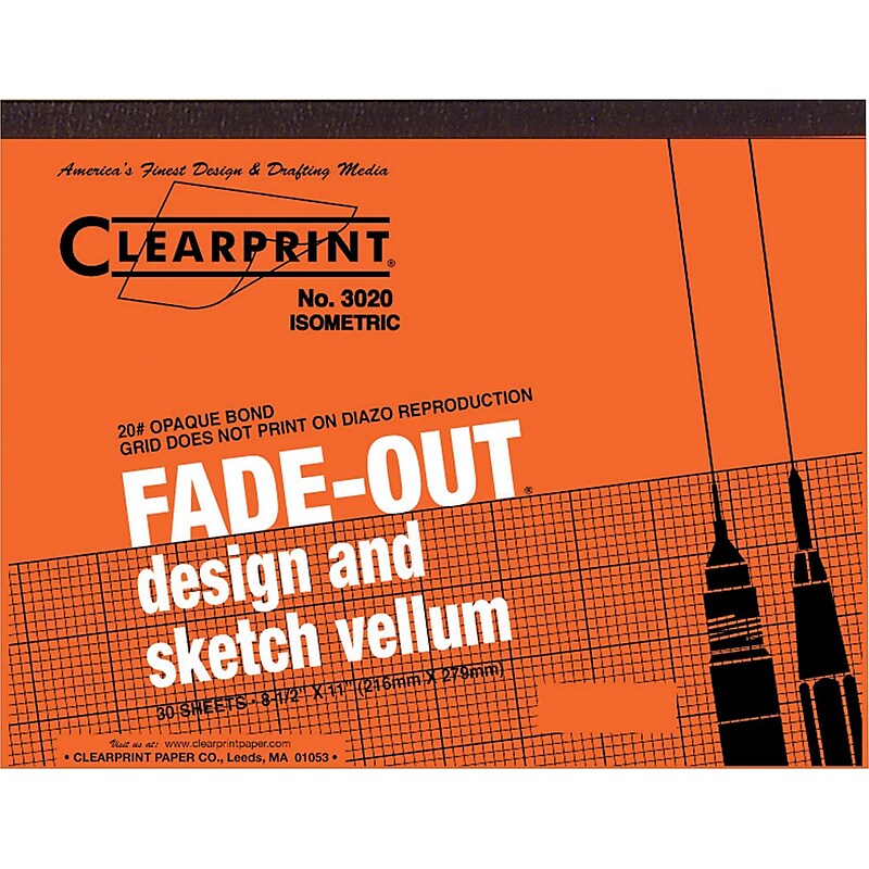 Isometric 30 Degree Grid Pad, 8 1/2" x 11", 30 Sheets image 1