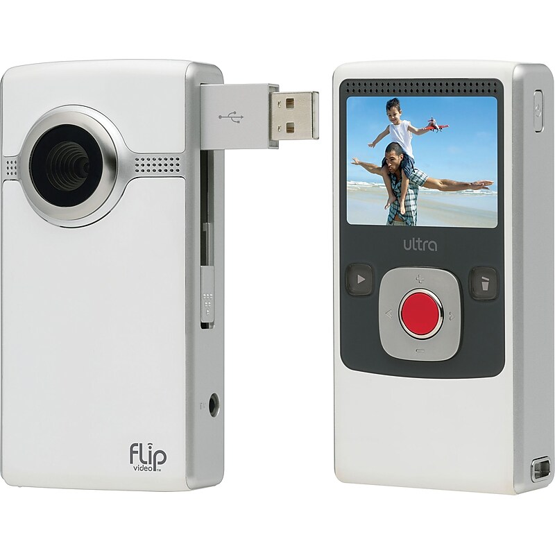 Flip Video Ultra ™ Digital Camcorder - White, 4 GB, 2 Hours (2nd Generation) image 1