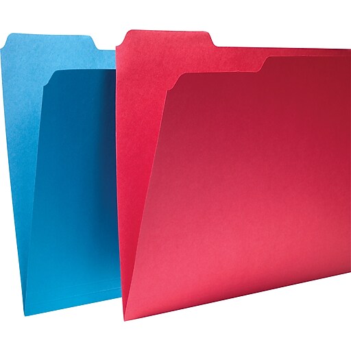 Staples® Colored TopTab File Folders, 3 Tab, Assorted Colors, Letter Size, 24/Pack Staples