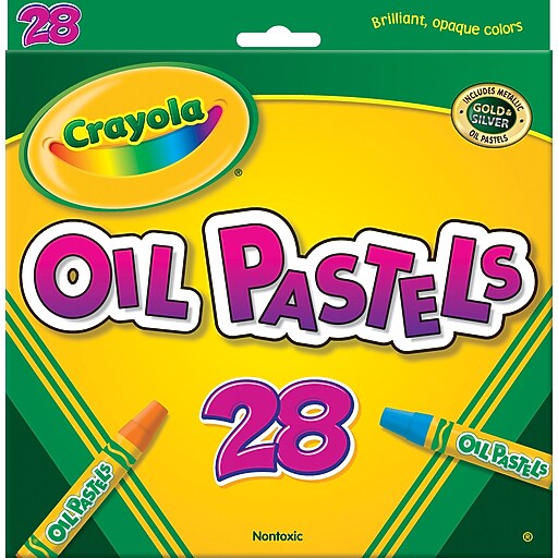 Crayola Oil Pastels, Hexagonal Shape, Assorted Colors, 28/Box (52-4628