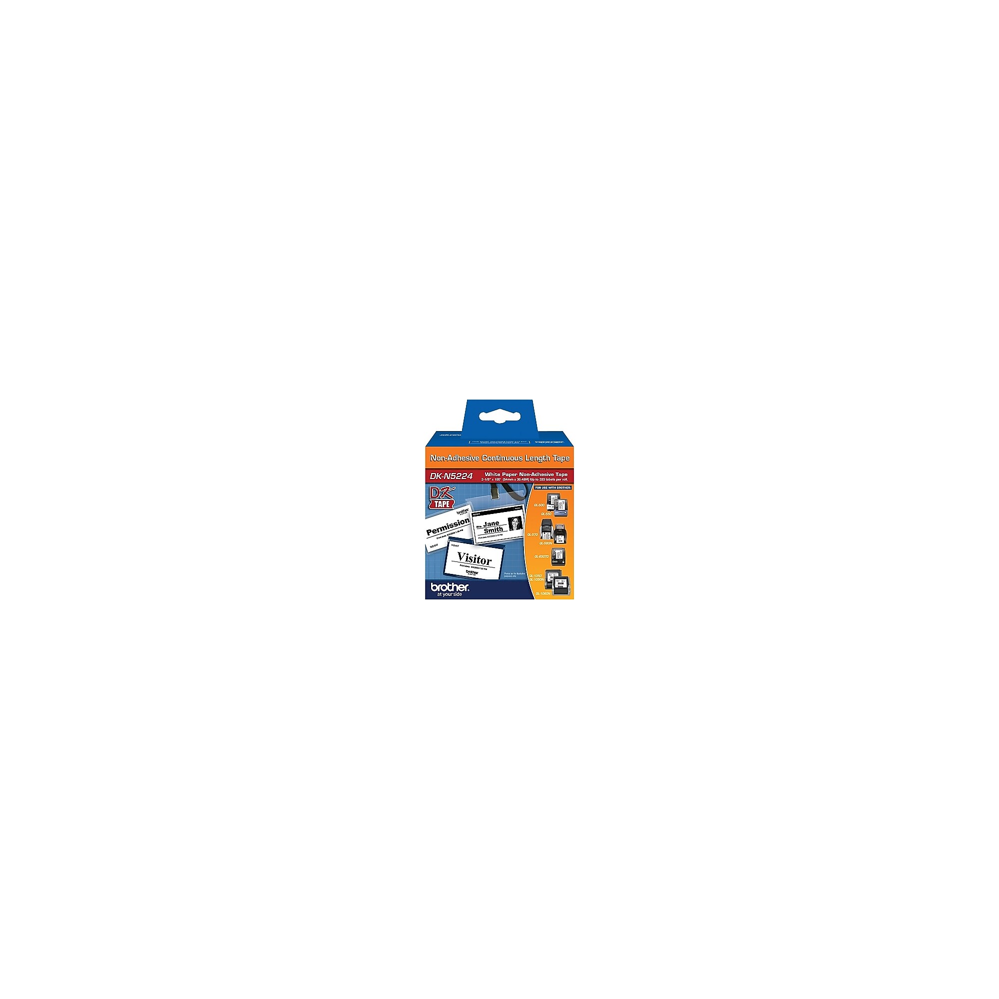 Brother DK-N5224 Non-Adhesive Wide Width Continuous Paper Labels, 2-1/10″ x 100′, Black on White (DK-N5224) Simolary simolary.com