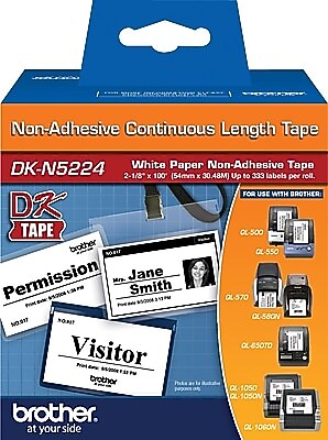 Brother DK-N5224 Non-Adhesive Wide Width Continuous Paper Labels, 2-1/10″ x 100′, Black on White (DK-N5224) Sansujyuku sansujyuku.com