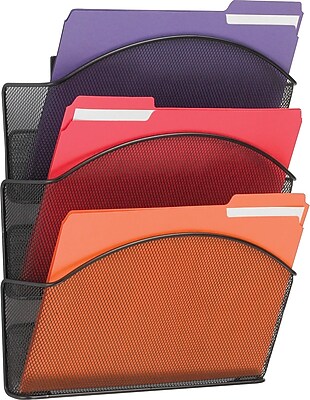 Safco Black Wire Mesh 5-pocket Wall File
