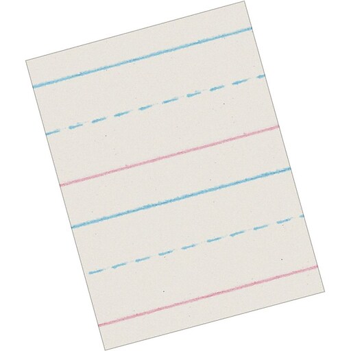 Skip-A-Line Ruled Newsprint Paper, 1/2" Two-Sided Long