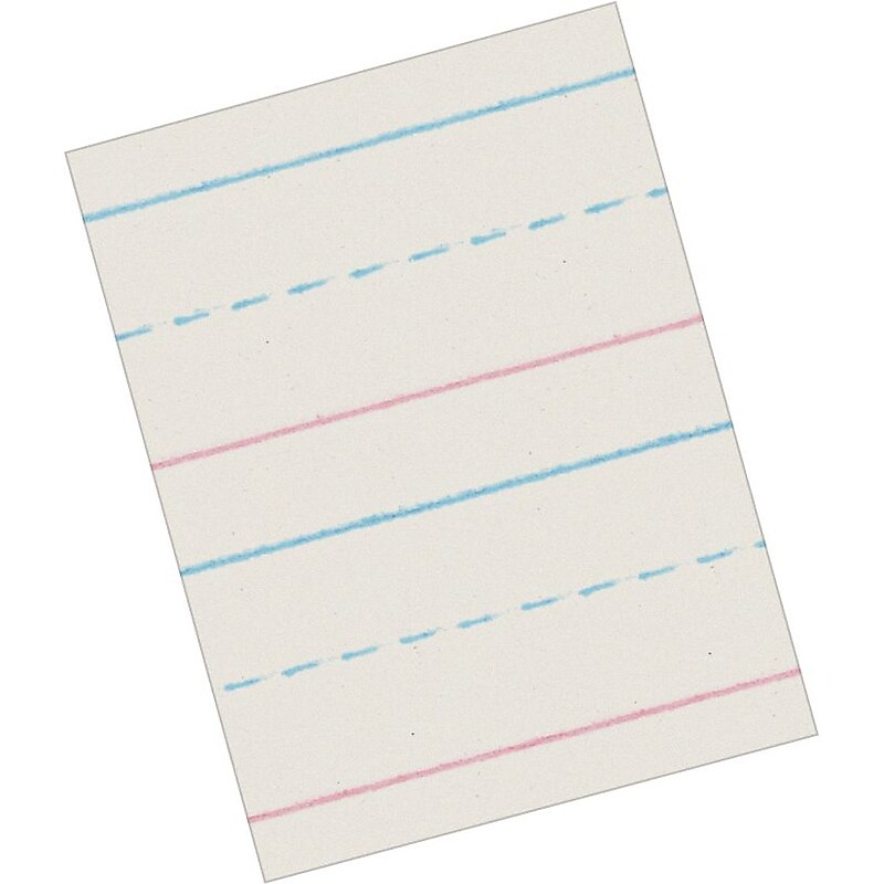 Pacon Zaner-Bloser Picture Story Paper, 12" x 18", 5/8" Ruled, White, 250 Sheets/Pack (PACZP2694) image 1
