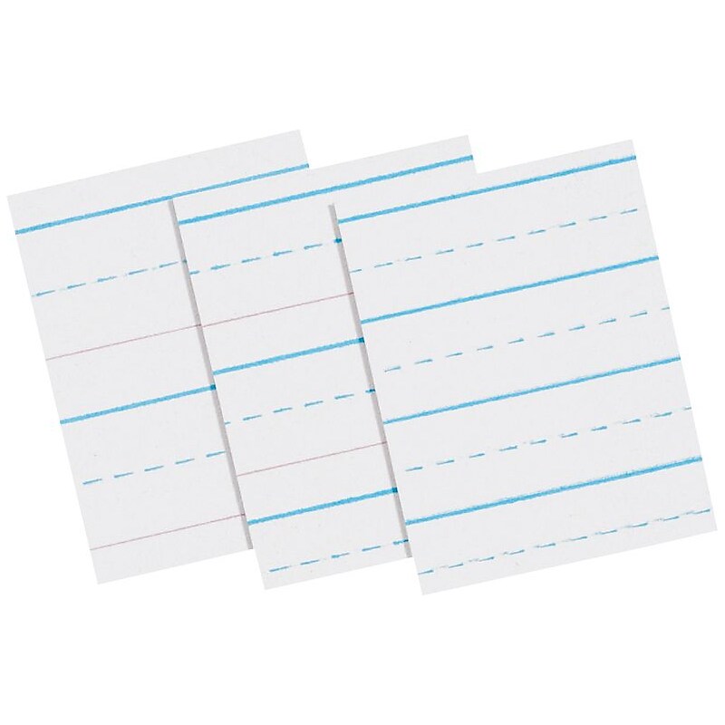 Pacon Newsprint Storybook 11" x 8-1/2", 5/8" Ruled Long Way, White, 500 Sheets/Pack (PAC2691) image 1