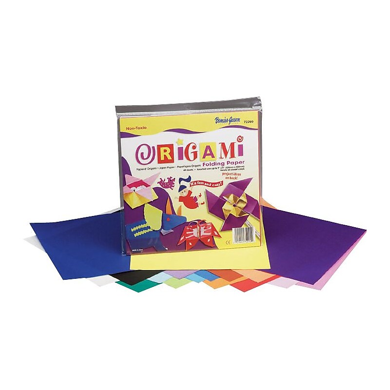 Pacon Origami Paper, Assorted Colors, 9"H x 9"W, 40 Sheets/Packk (72200) image 1