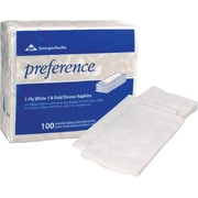 Georgia Pacific Preference Paper Dinner Napkins, 2 Ply, 100 Per Pack by