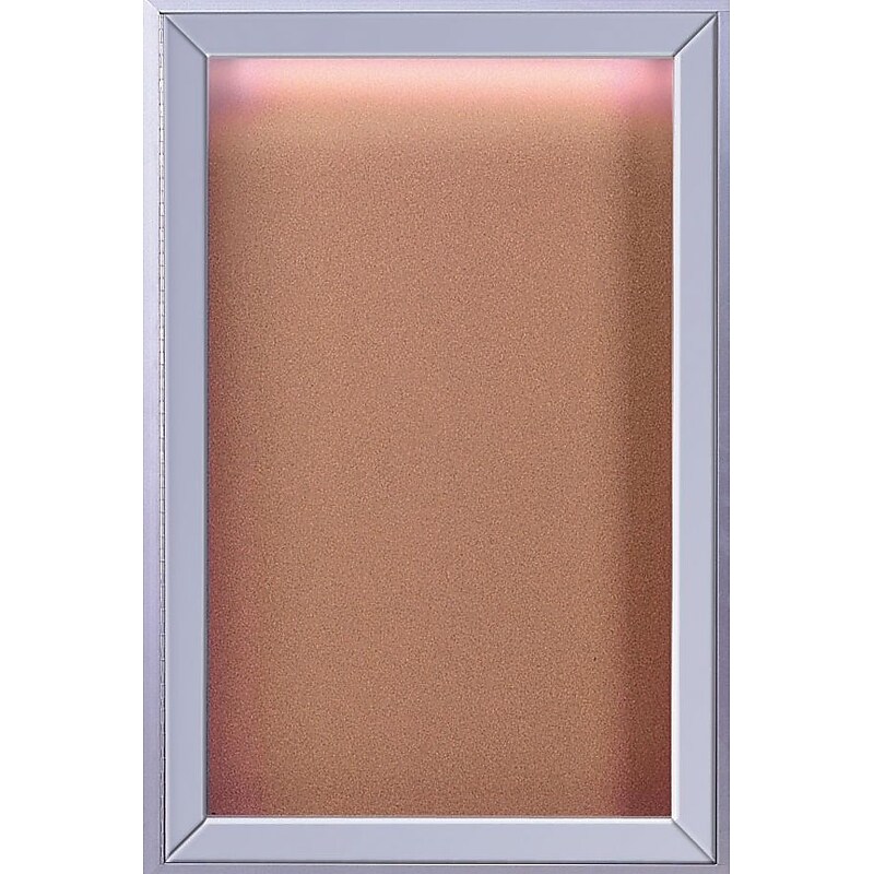 Ghent 1-Door Enclosed Bulletin Board with Concealed Lighting, 36"W x 24"H (CPA13624K) image 1