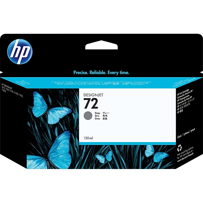 HP 72 Gray Standard Yield Ink Cartridge (C9374A) image 1