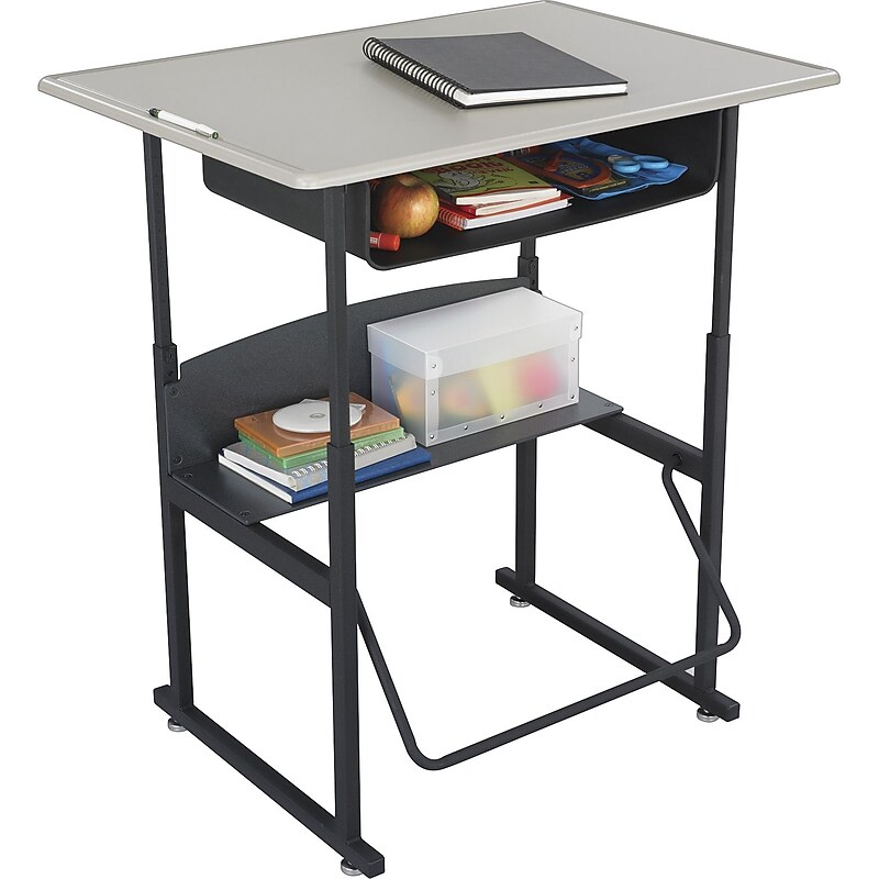 Safco® AlphaBetter® Beige Desktop with Book Box, 26"- 42"H x 36"W x 24"D image 1