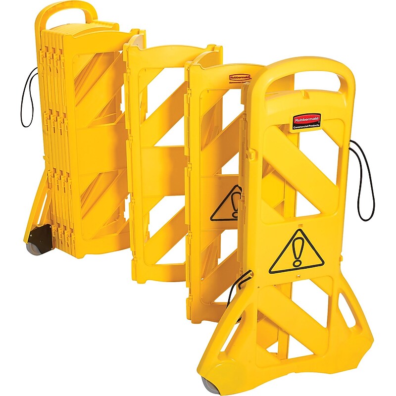 Rubbermaid 13" Plastic Expanding Barrier, Yellow (RCP9S1100YEL) image 1