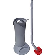 Unger Ergo Toilet Bowl Brush System with Holder, Gray, 26"