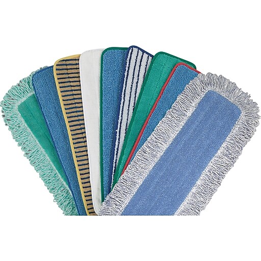 Rubbermaid® Microfiber Dust Mop Pads, White Staples