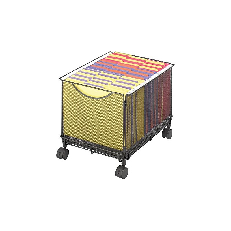 Safco Onyx Metal Mobile File Cart with Swivel Wheels, Black (5211BL) image 1
