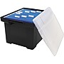 Storex Storage Plastic File Tote with Comfort Grips, Letter/Legal Size, Black/Clear (61528U01C)~#|#~s0358730_sc7