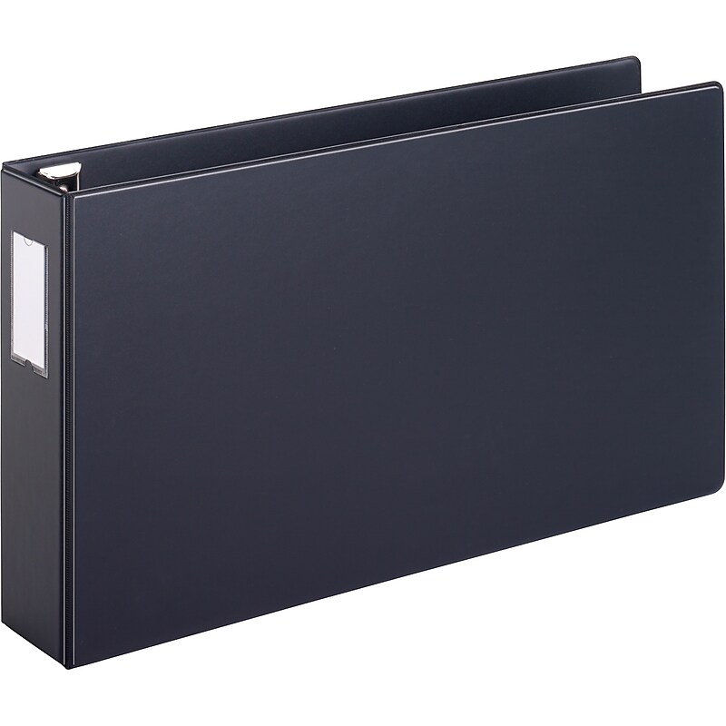 Cardinal EasyOpen Tabloid Slant-D Reference Heavy Duty 3" 3-Ring Non-View Binders, D-Ring, Black (12142V3) image 1