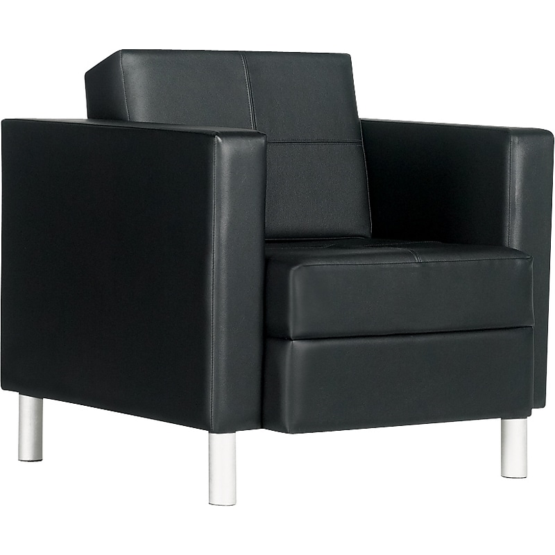 Global Citi Leather Lounge Chair, Black (GLB7875450550) image 1